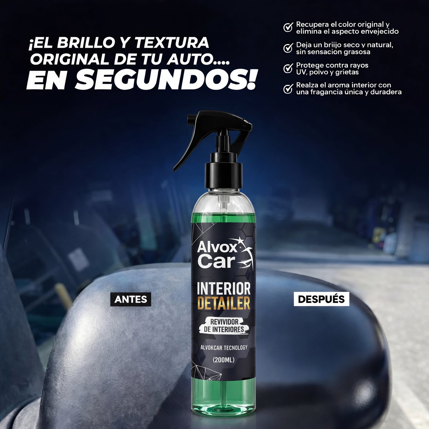 InteriorDetailer G3™ 2x1 -Restaurador de Interiores con Efecto Brillo Intenso