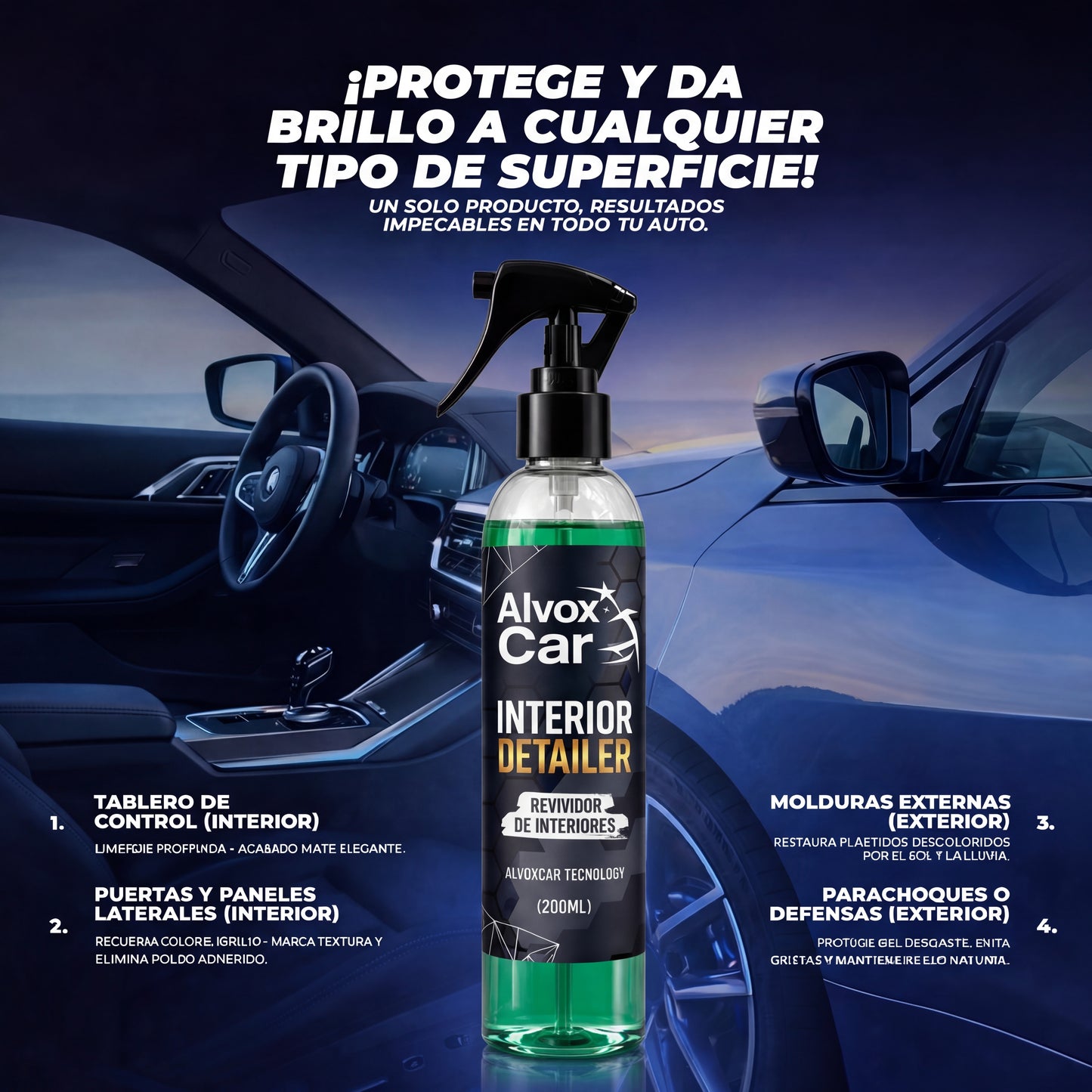 InteriorDetailer G3™ 2x1 -Restaurador de Interiores con Efecto Brillo Intenso